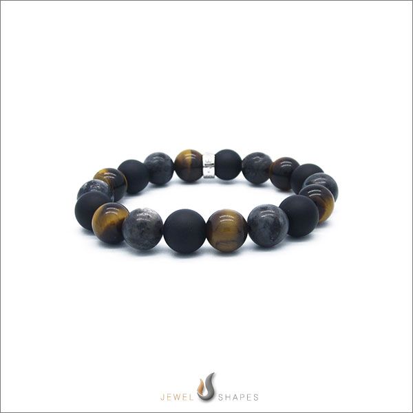 Larvikite_And_Yellow_Tiger_Eye_Onyx_Mix_Stone_Bead Bracelets_At_Jewel_Shapes