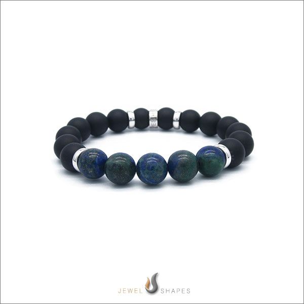 Azurite_And_Onyx_Stone_Beaded_Bracelet_Mix_10mm_Jewel_Shapes