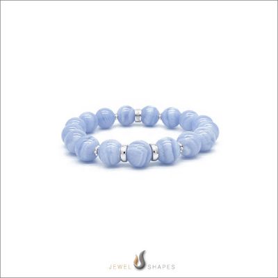 Blue Lace Agate Beaded Bracelet