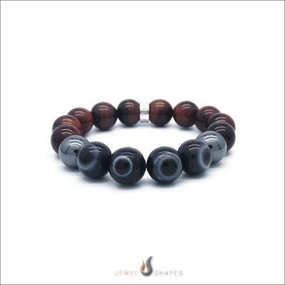Mixed Eye Agate Stone Bead Bracelet