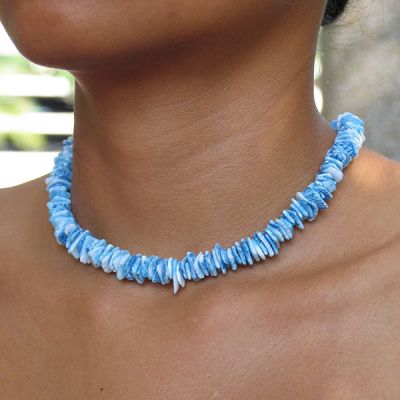 White Blue Seashell Chain P12