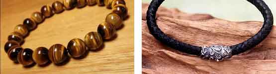 Handmade unique mens beaded jewelry and leather jewelry at Jewel Shapes.